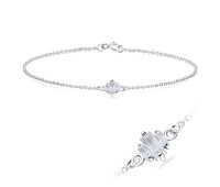 Lovely CZ Crystal Silver Bracelet BRS-1102